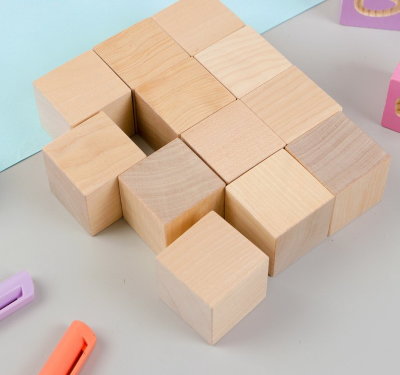 Кубики Неокрашенные, 12 шт., размер кубика: 3,8 × 3,8 см в интернет магазине детских музыкальных инструментов Музыка Детям 